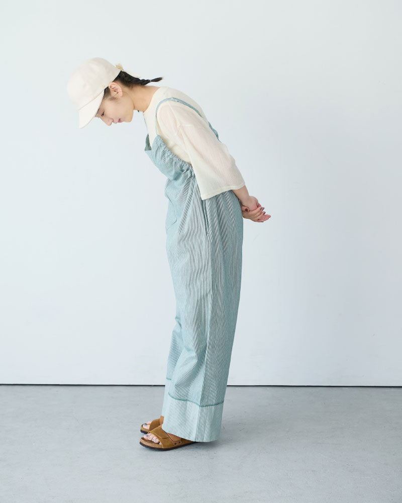 STRIPED GATHERED ALL-IN-ONE//MEYAME
