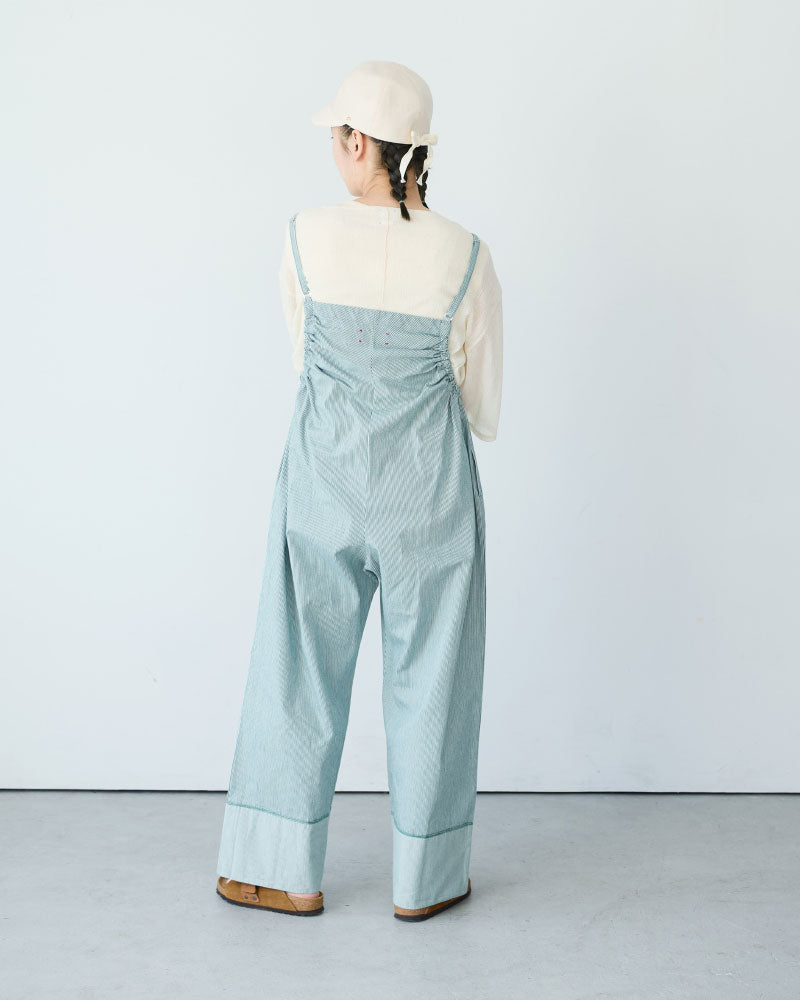 STRIPED GATHERED ALL-IN-ONE//MEYAME