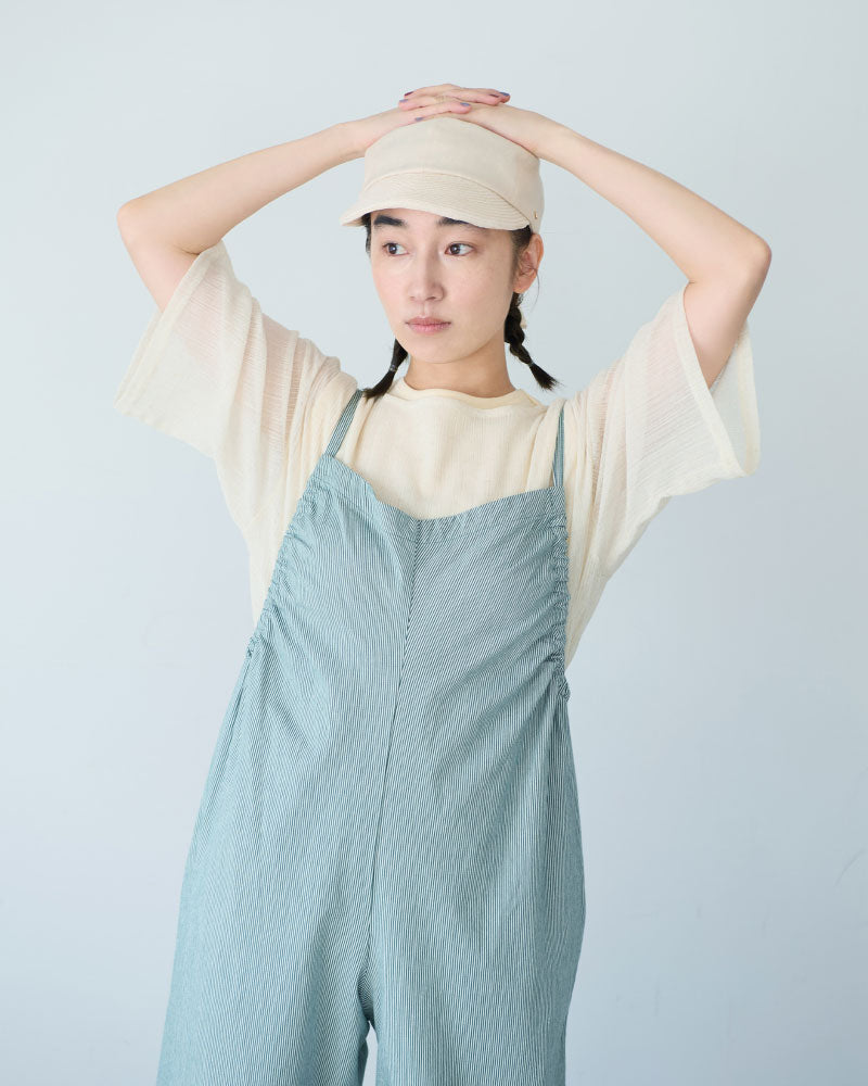 STRIPED GATHERED ALL-IN-ONE//MEYAME
