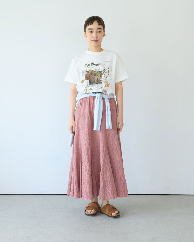 GINGHAM CHECK PLEATED FLARE SK//MEYAME