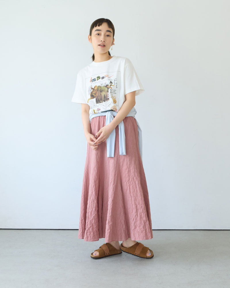 GINGHAM CHECK PLEATED FLARE SK//MEYAME