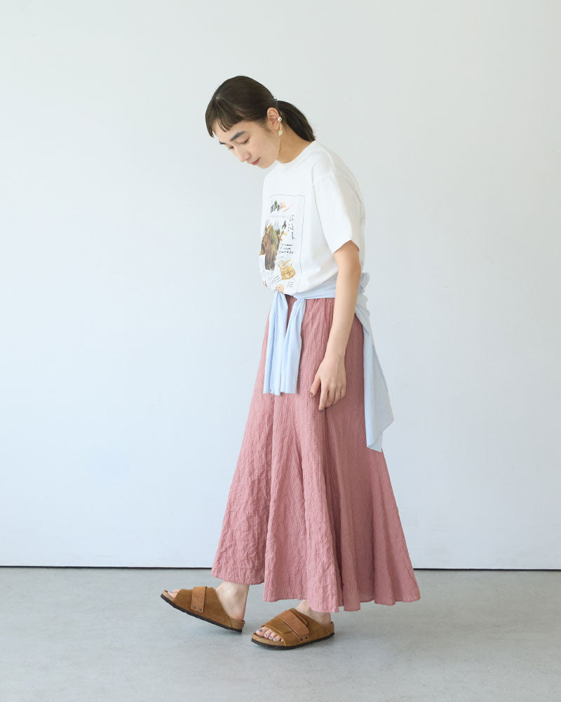 GINGHAM CHECK PLEATED FLARE SK//MEYAME