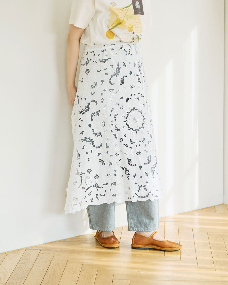 cutwork parts tablecloth apron dress/Hériter/H0-00-7045