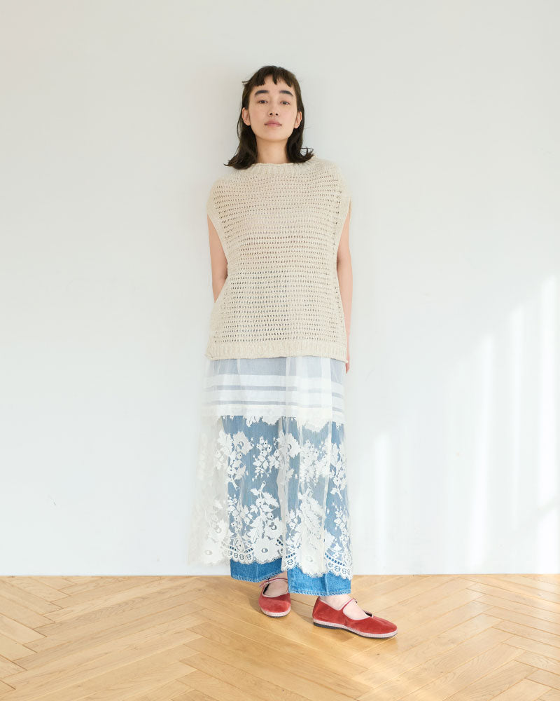 【予約】leaver lace lapskirt/Hériter/H1-26-4003