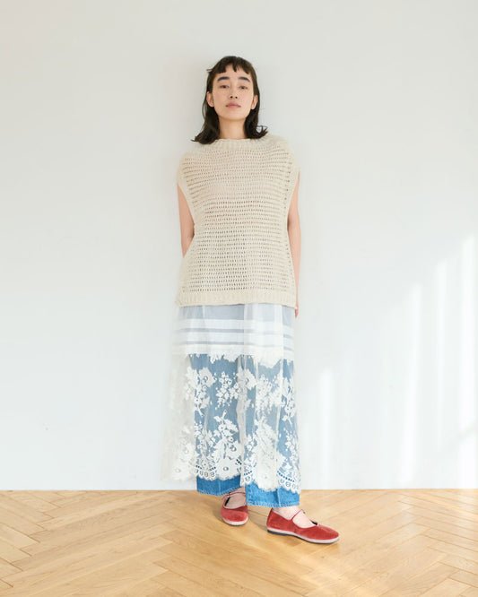 【予約】leaver lace lapskirt/Hériter/H1-26-4003