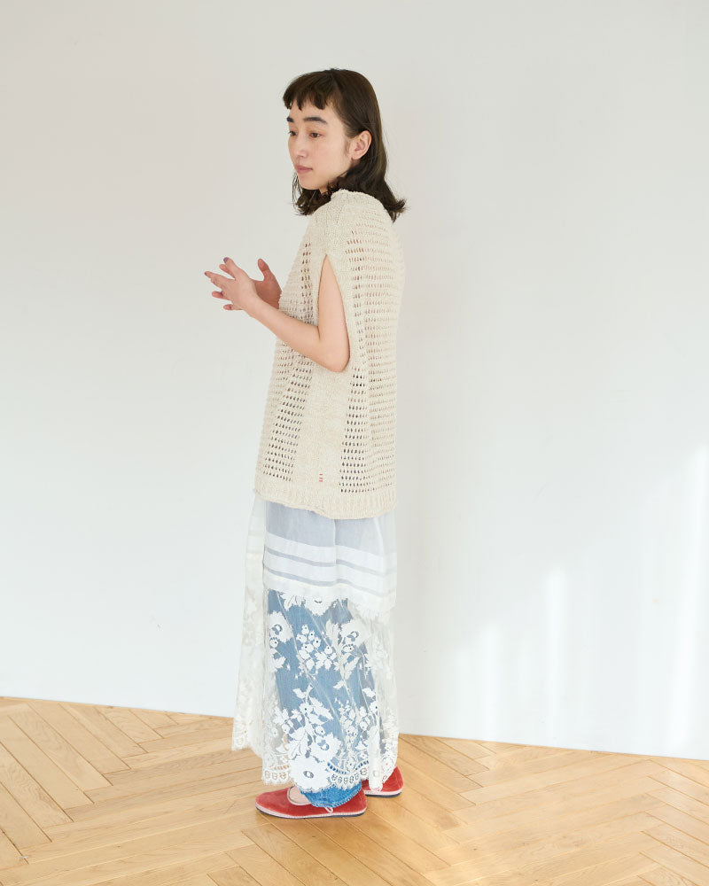 leaver lace lapskirt/Hériter/H1-26-4003