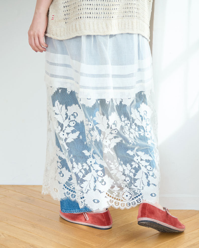 leaver lace lapskirt/Hériter/H1-26-4003
