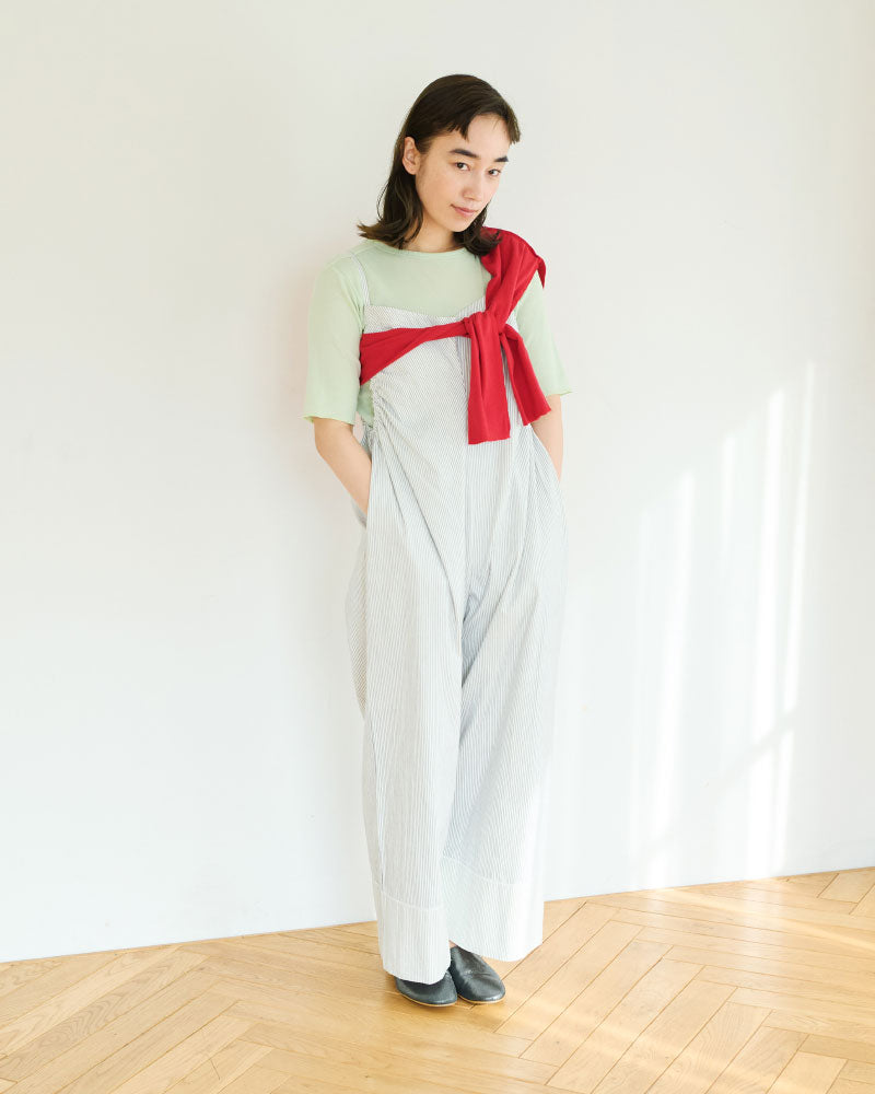 STRIPED GATHERED ALL-IN-ONE//MEYAME