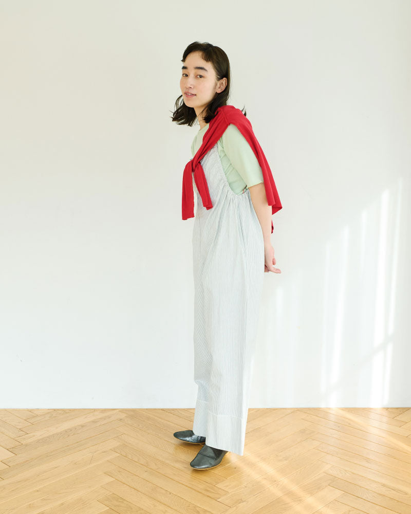 STRIPED GATHERED ALL-IN-ONE//MEYAME