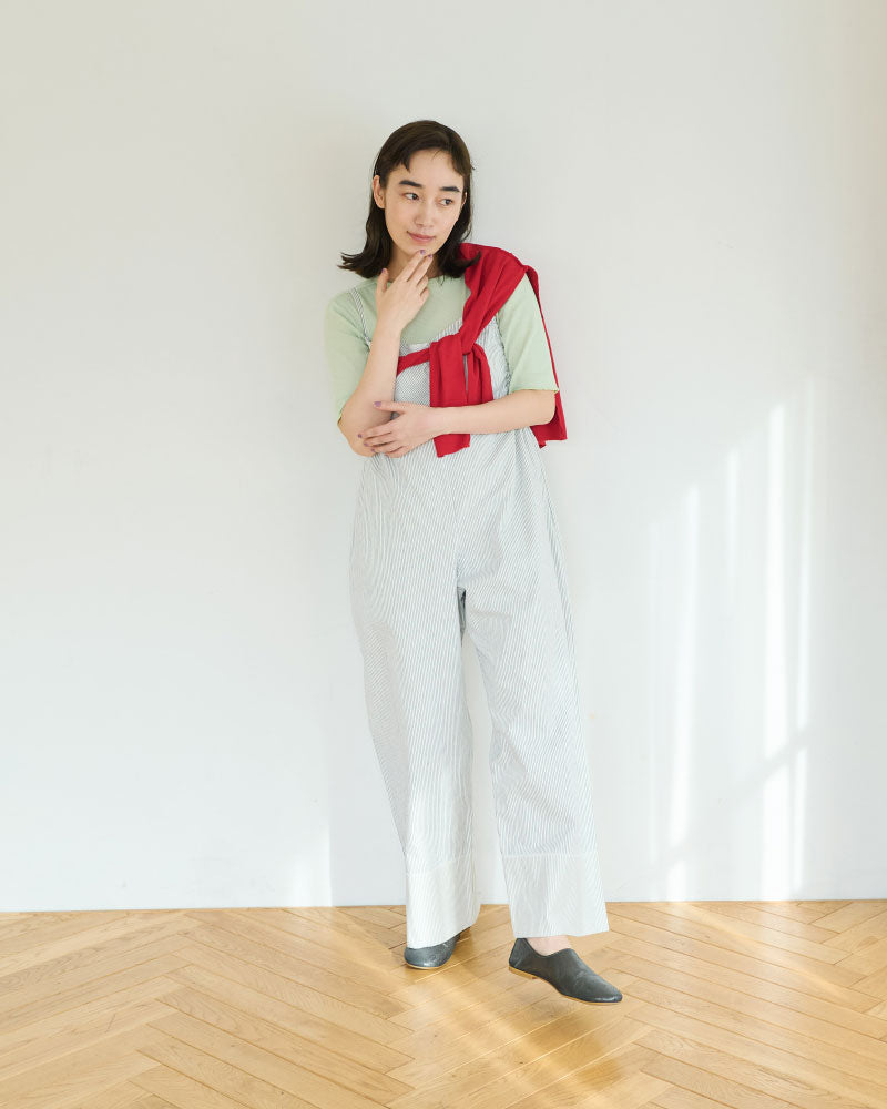 STRIPED GATHERED ALL-IN-ONE//MEYAME