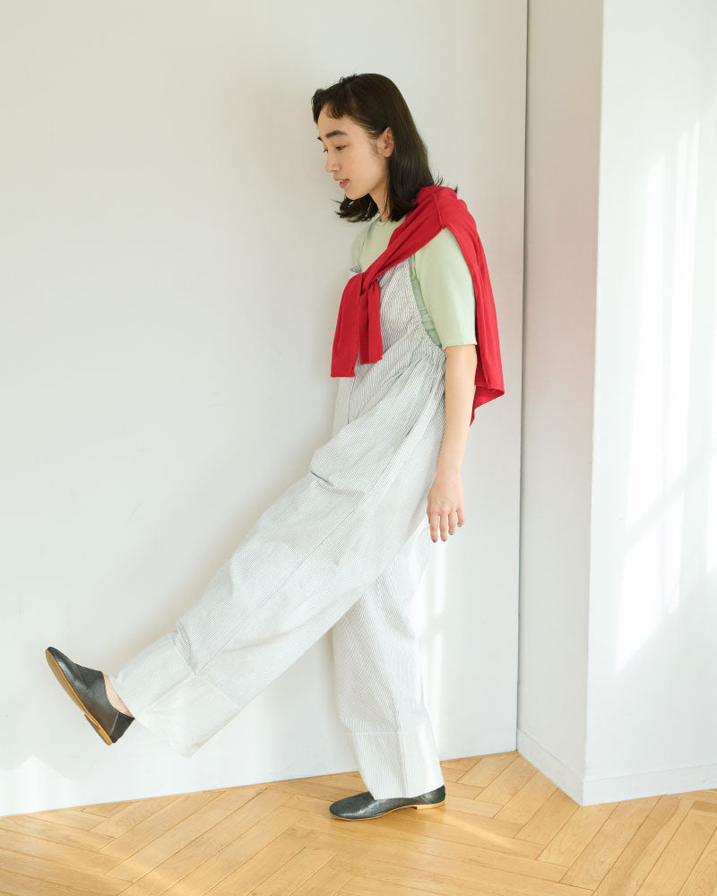 STRIPED GATHERED ALL-IN-ONE//MEYAME