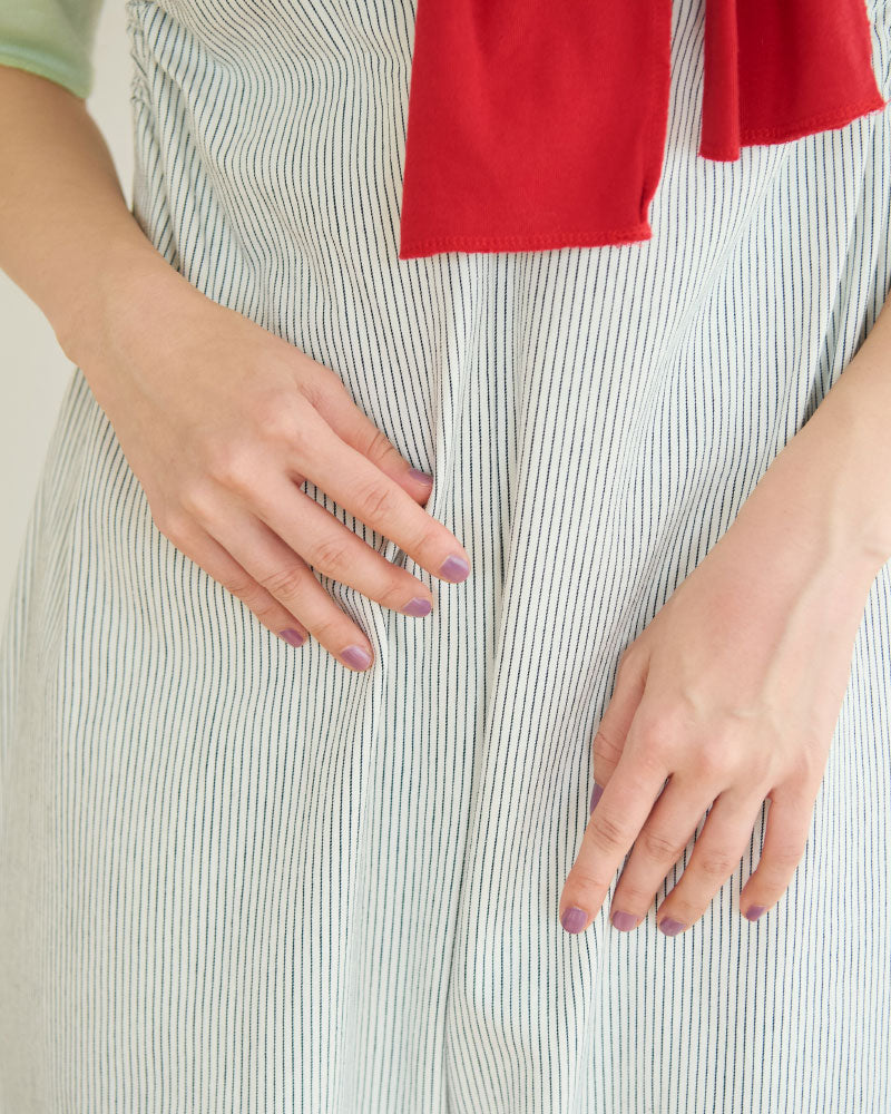 STRIPED GATHERED ALL-IN-ONE//MEYAME