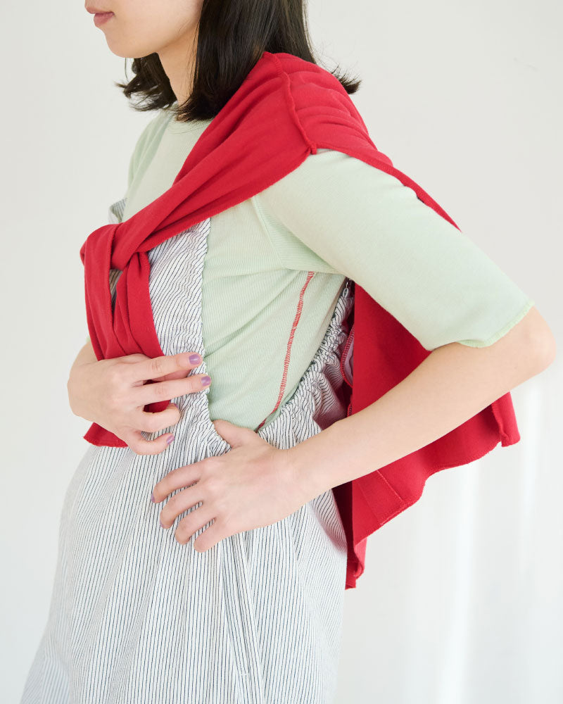 STRIPED GATHERED ALL-IN-ONE//MEYAME