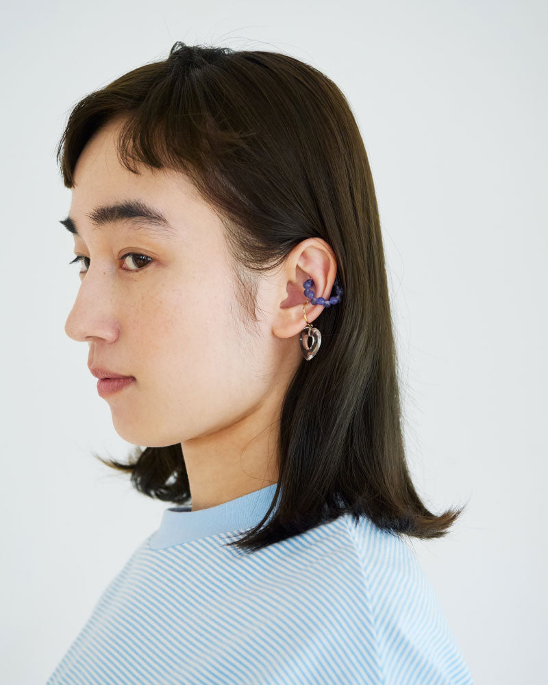 nemunemu　crystal heart ear cuff(片耳）