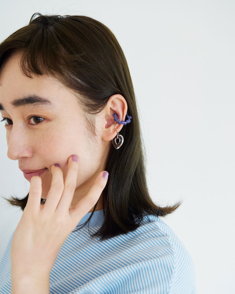 nemunemu　crystal heart ear cuff(片耳）