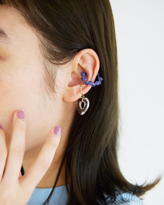 nemunemu　crystal heart ear cuff(片耳）