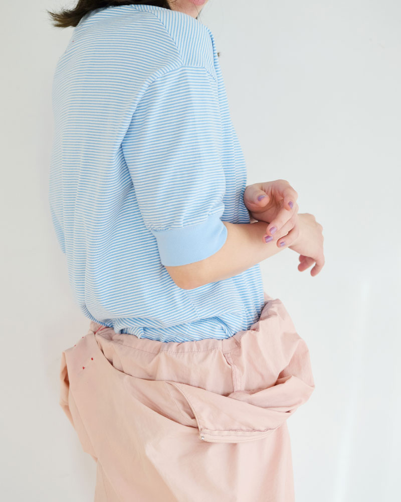 BORDER HALF SLEEVE TEE//MEYAME