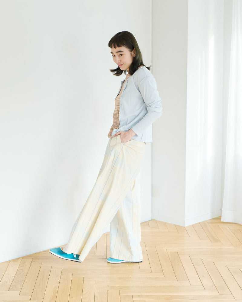 CHECK SIDE LINE WIDE PANTS//MEYAME