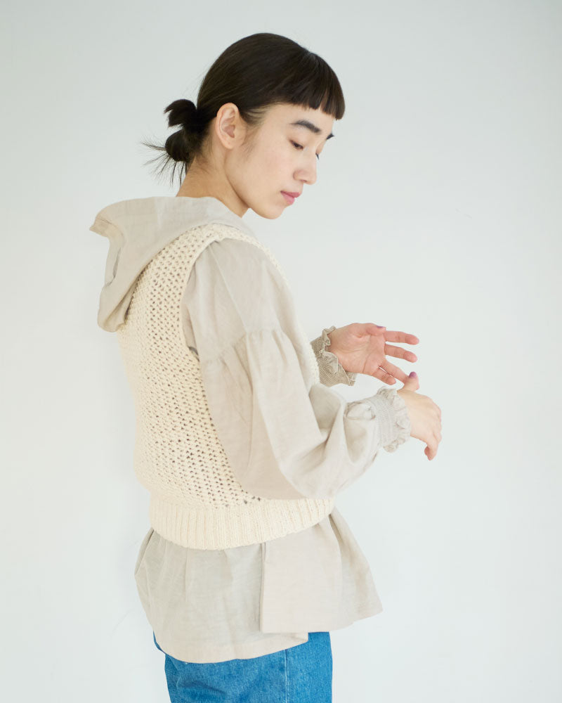 コットンキャプラリネン　フーディー/UNIVERSALTISSU/US260BL034