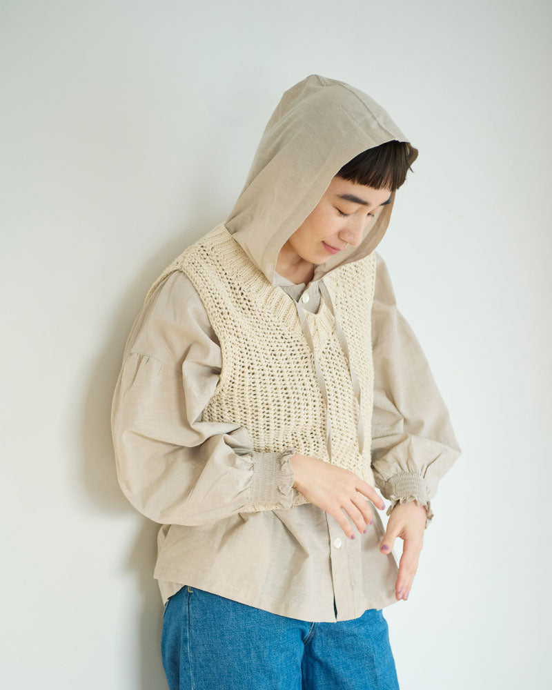 コットンキャプラリネン　フーディー/UNIVERSALTISSU/US260BL034