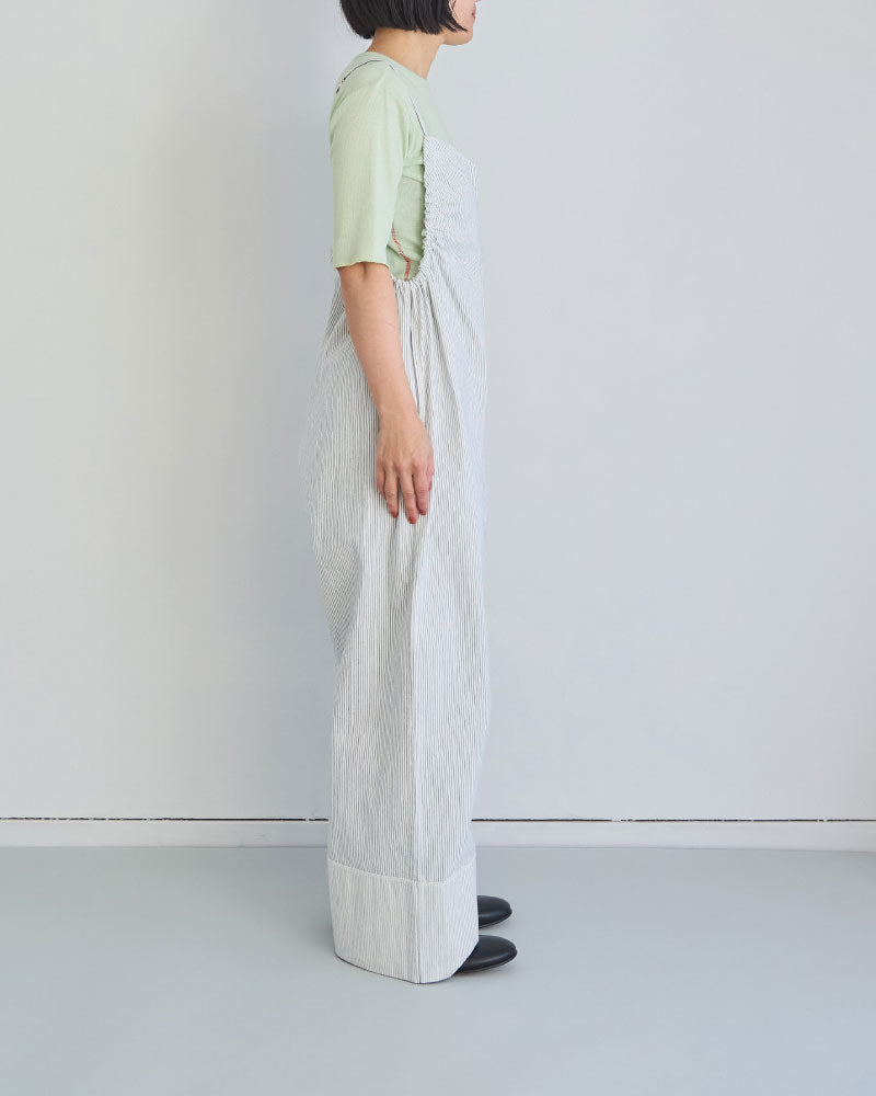 STRIPED GATHERED ALL-IN-ONE//MEYAME
