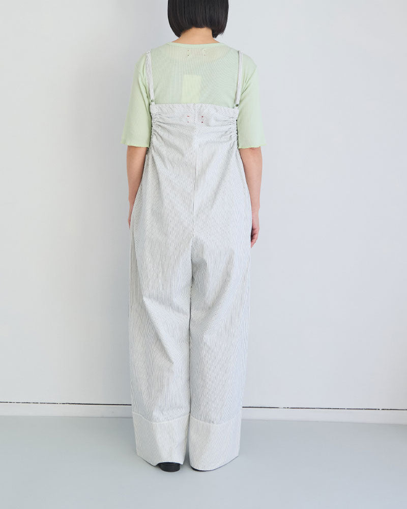 STRIPED GATHERED ALL-IN-ONE//MEYAME