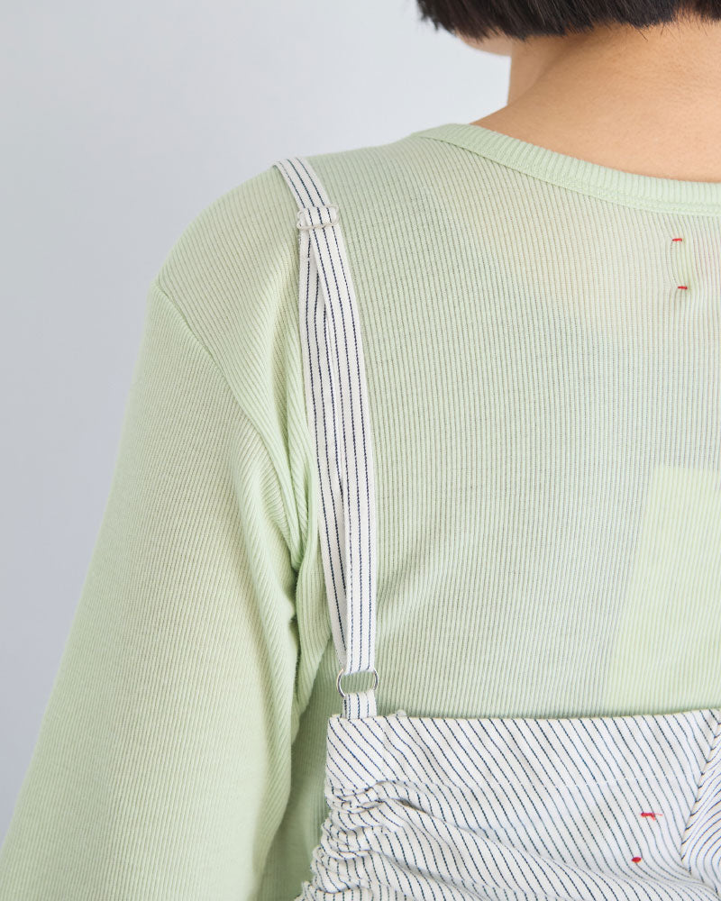 STRIPED GATHERED ALL-IN-ONE//MEYAME