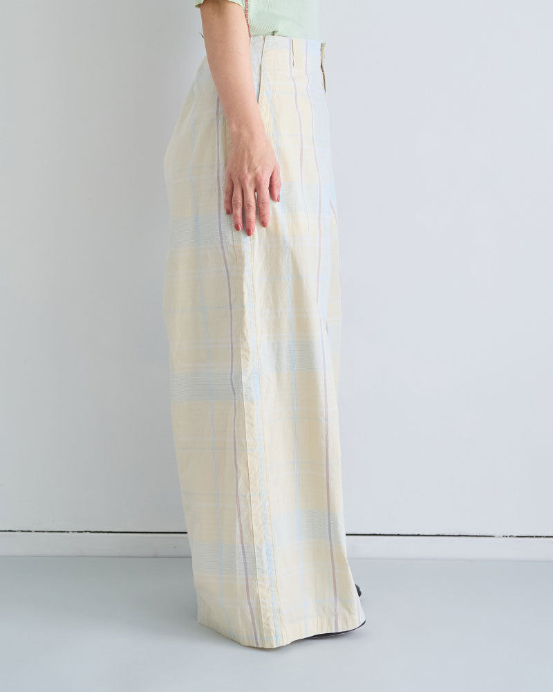 CHECK SIDE LINE WIDE PANTS//MEYAME