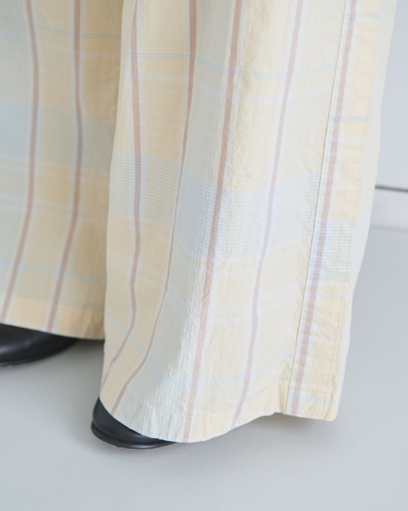 CHECK SIDE LINE WIDE PANTS//MEYAME