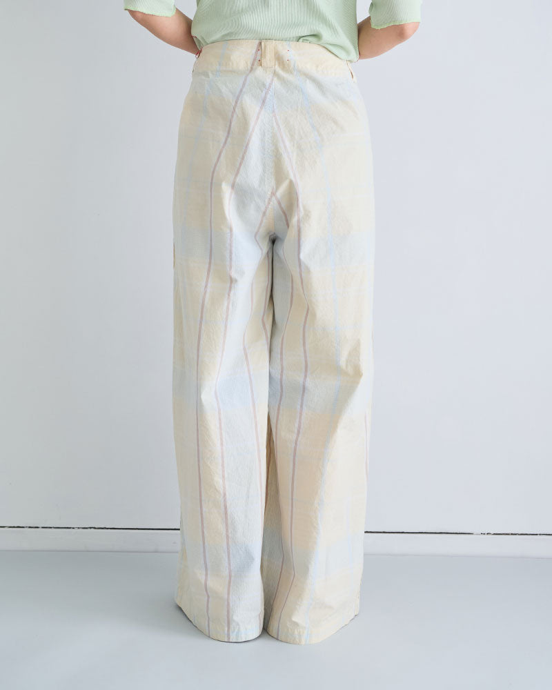 CHECK SIDE LINE WIDE PANTS//MEYAME