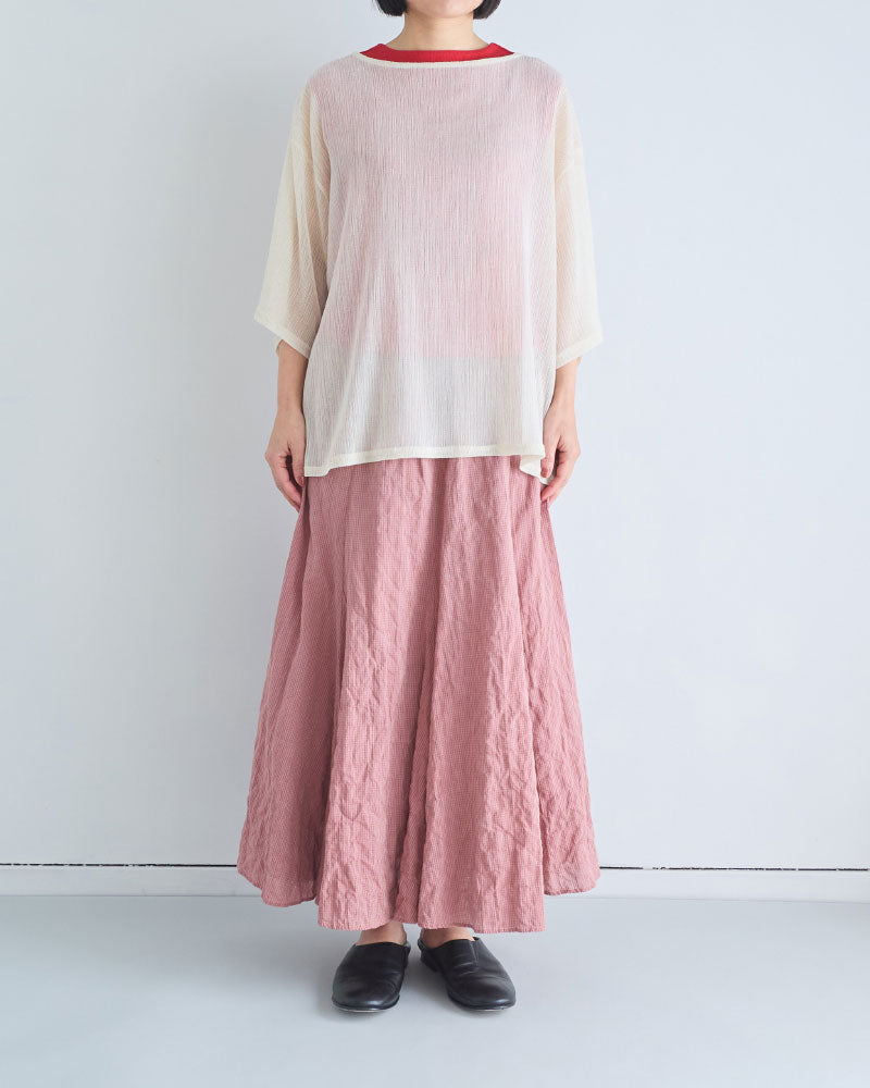GINGHAM CHECK PLEATED FLARE SK//MEYAME