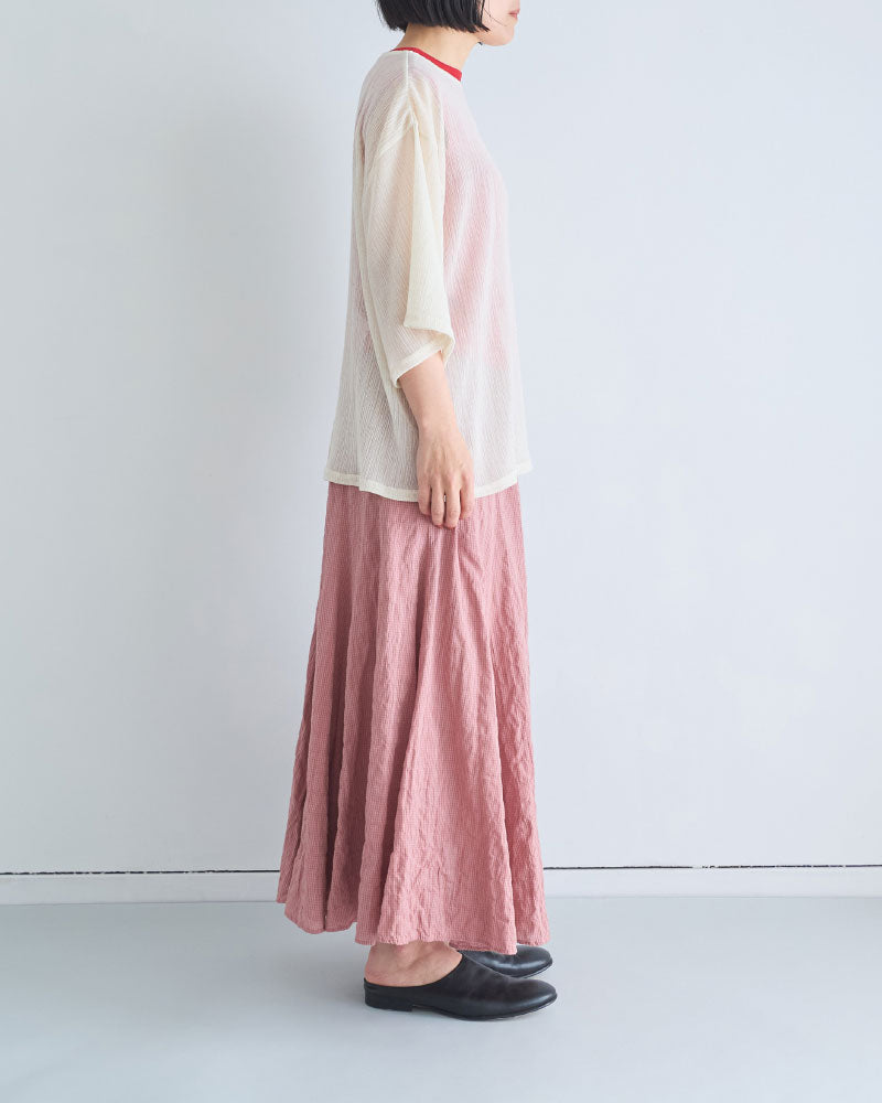 GINGHAM CHECK PLEATED FLARE SK//MEYAME