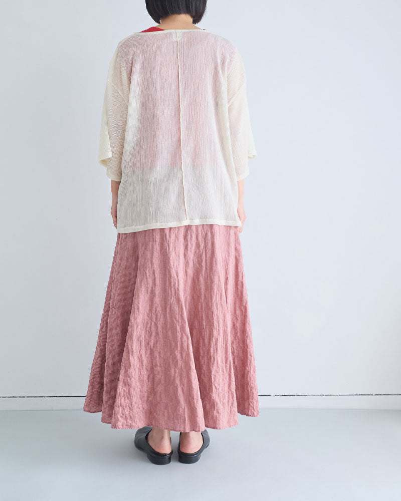 GINGHAM CHECK PLEATED FLARE SK//MEYAME