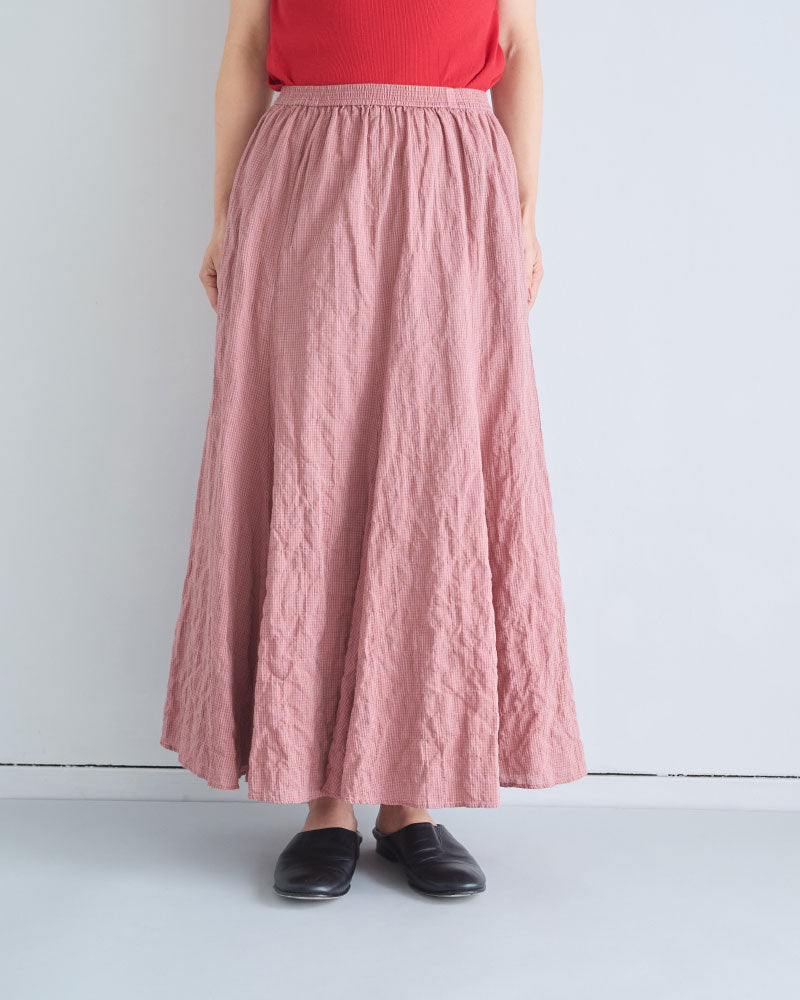 GINGHAM CHECK PLEATED FLARE SK//MEYAME