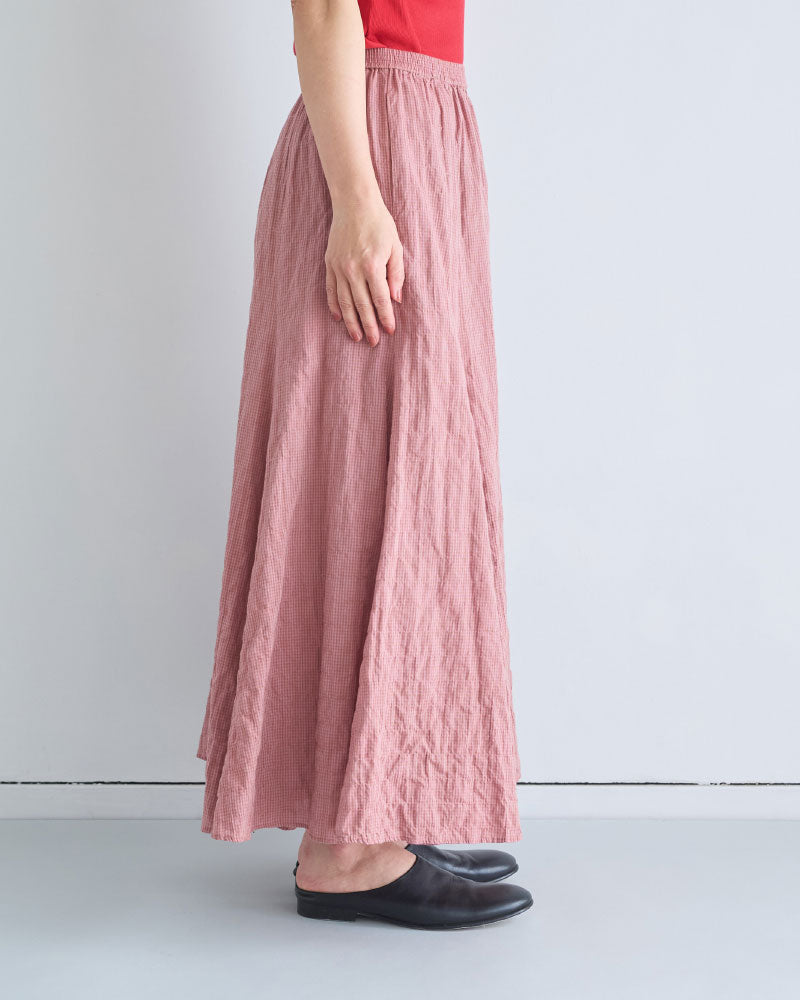 GINGHAM CHECK PLEATED FLARE SK//MEYAME