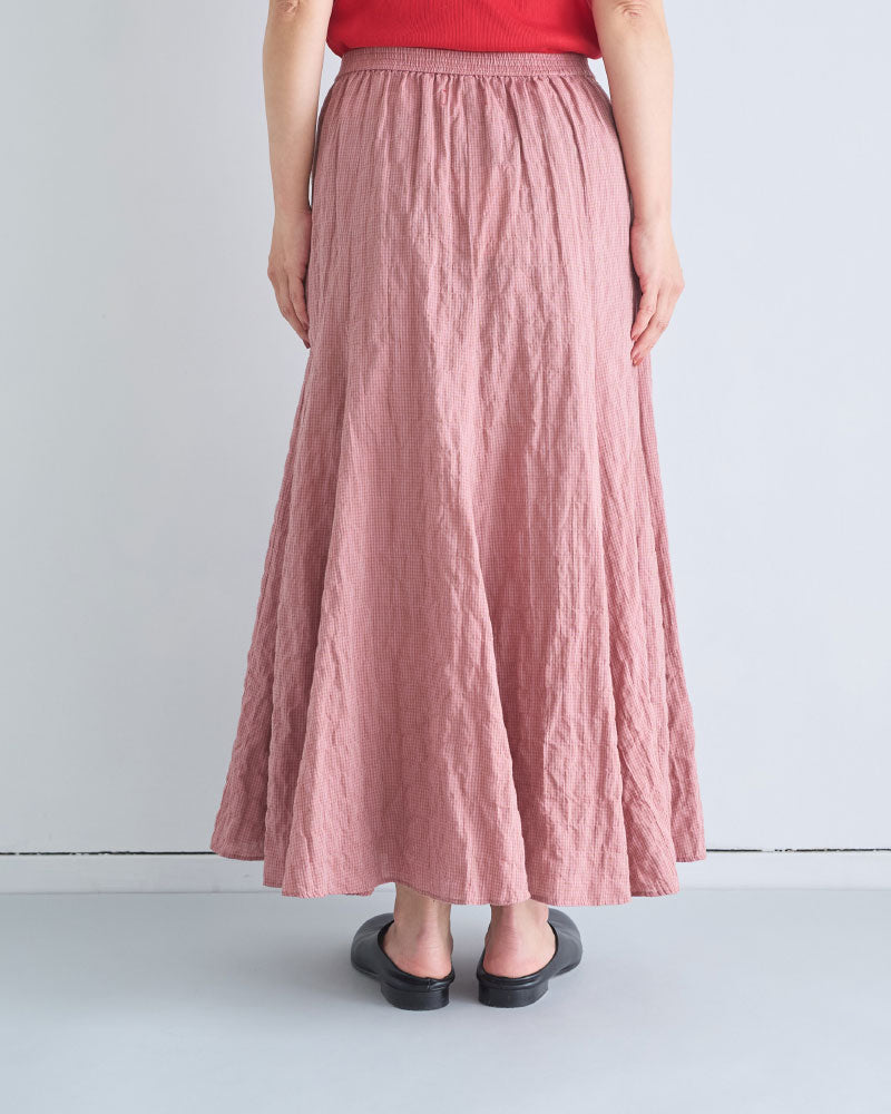 GINGHAM CHECK PLEATED FLARE SK//MEYAME