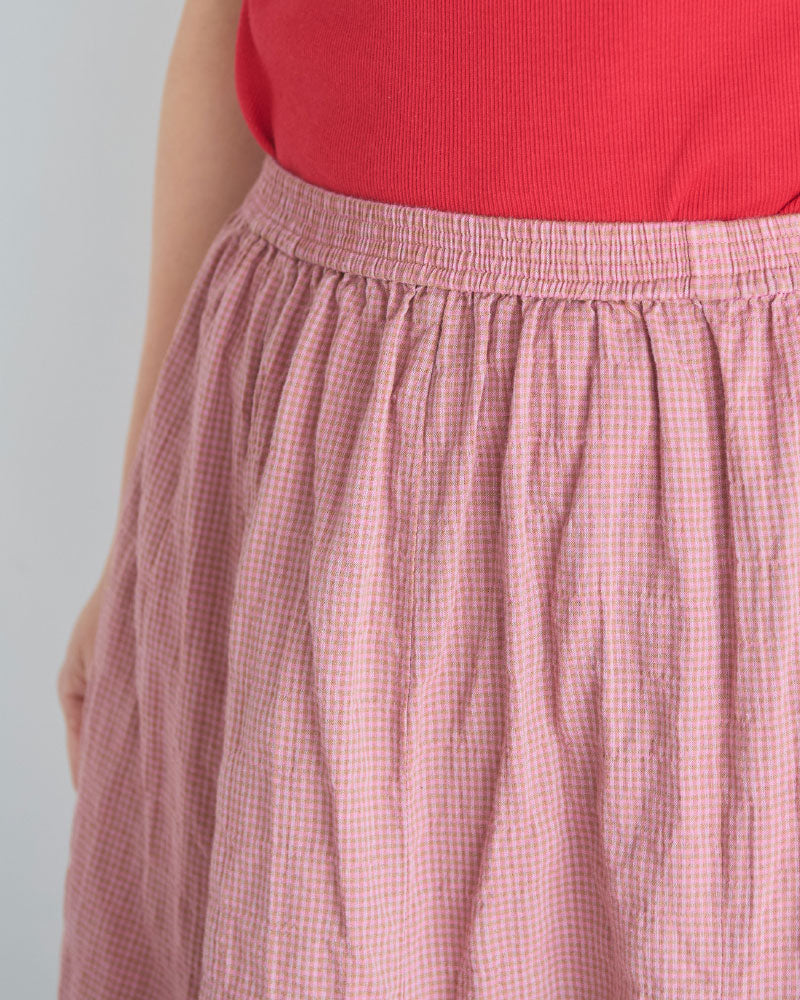 GINGHAM CHECK PLEATED FLARE SK//MEYAME