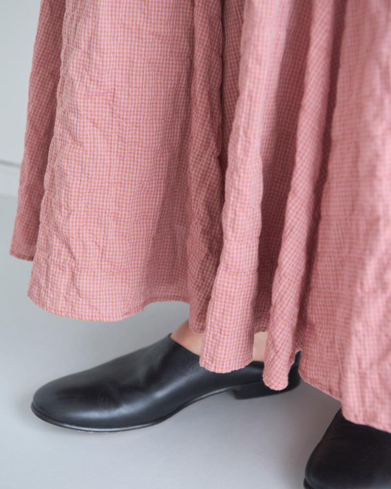 GINGHAM CHECK PLEATED FLARE SK//MEYAME