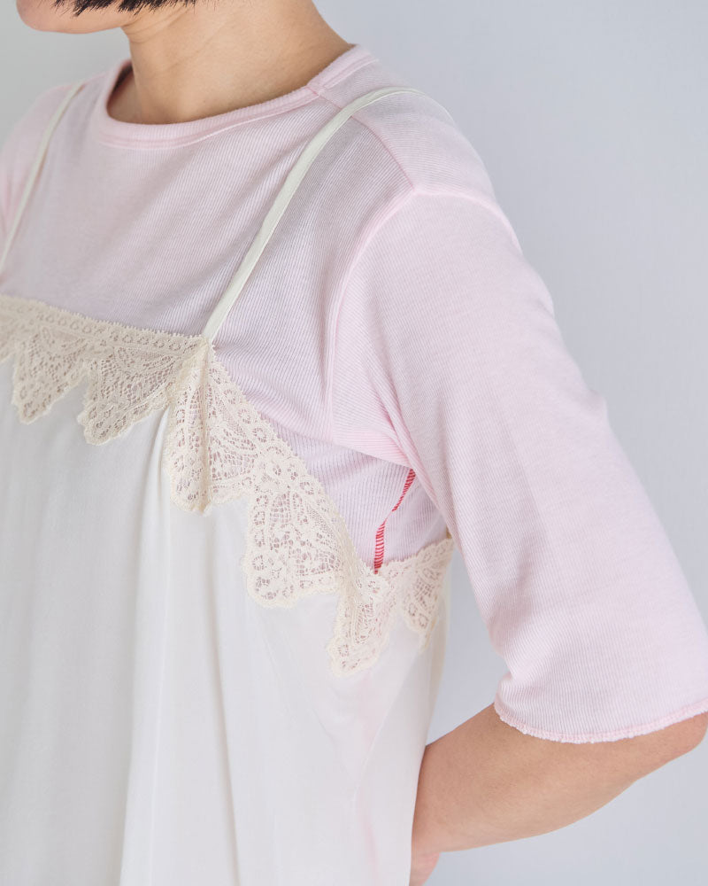 SOFT RIB HALF-SLEEVE TEE//MEYAME