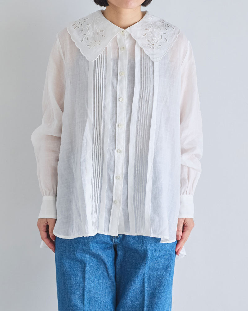 cutwork collar blouse/Hériter/H1-26-3012