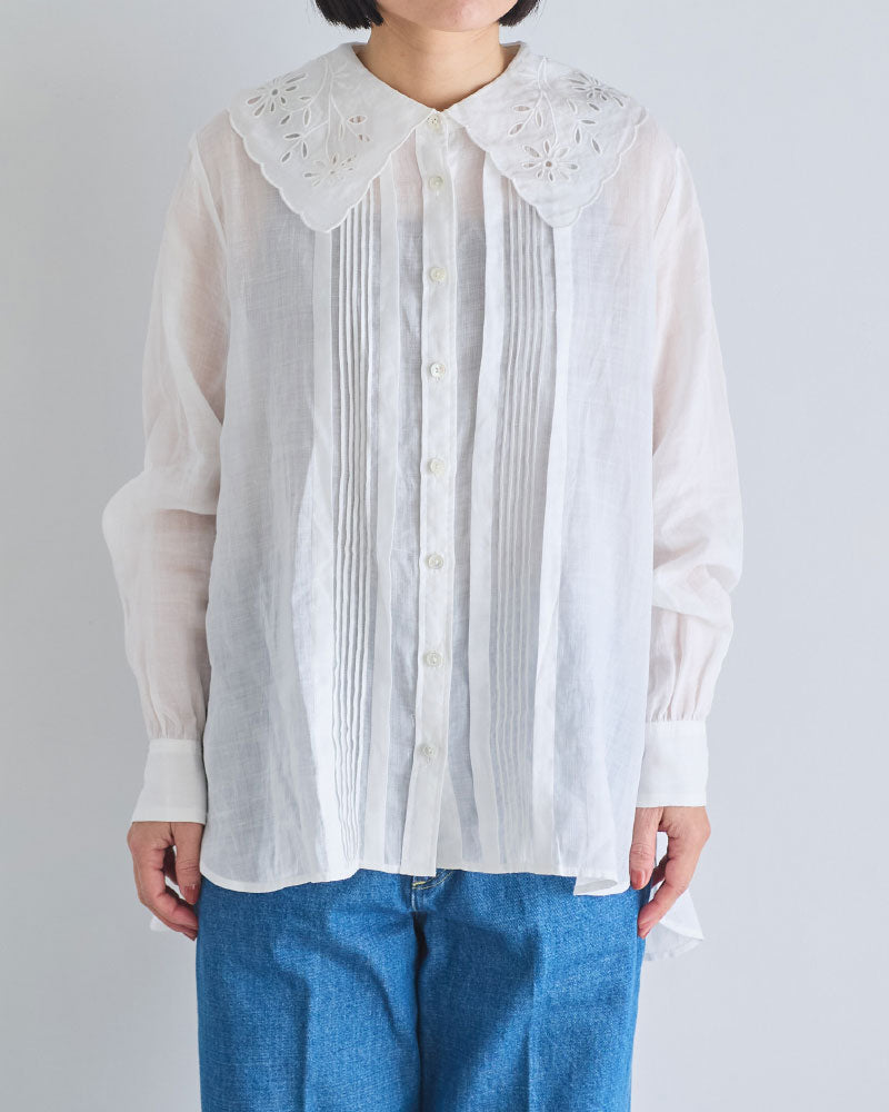 cutwork collar blouse/Hériter/H1-26-3012