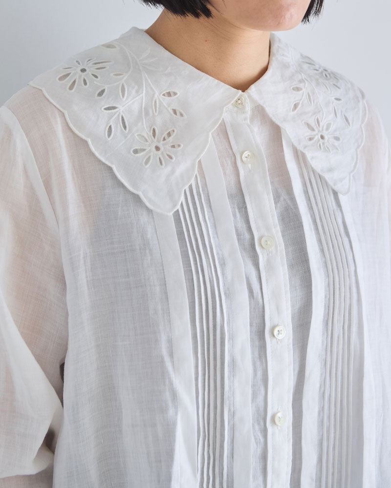 cutwork collar blouse/Hériter/H1-26-3012