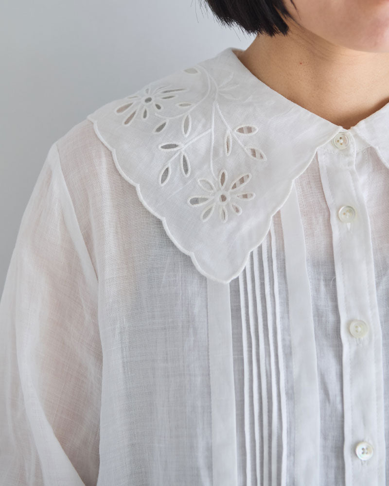cutwork collar blouse/Hériter/H1-26-3012