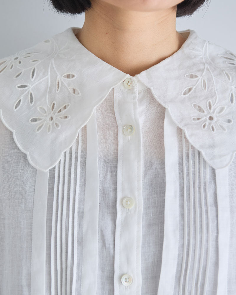cutwork collar blouse/Hériter/H1-26-3012