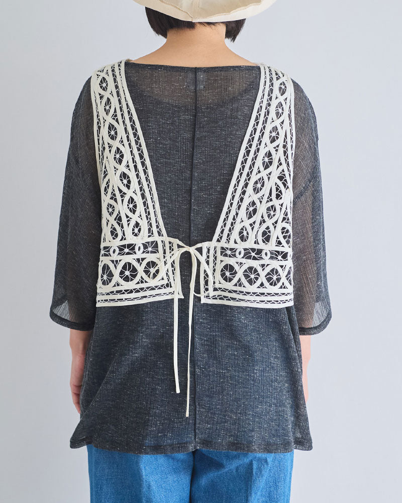 【予約】cotton silk batten lace bustier/Hériter/H0-00-3078