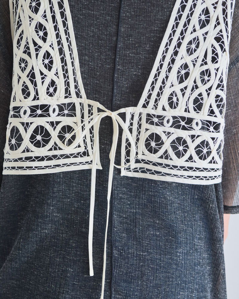 cotton silk batten lace bustier/Hériter/H0-00-3078
