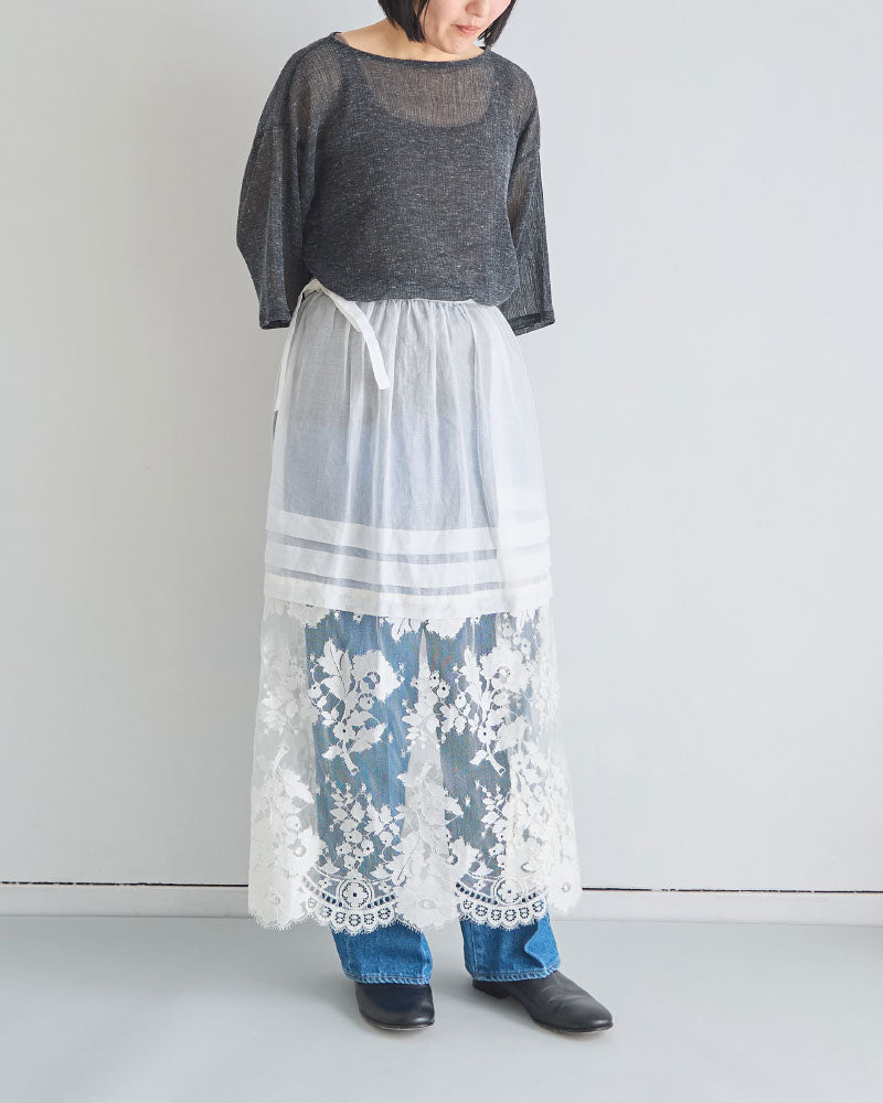 leaver lace lapskirt/Hériter/H1-26-4003