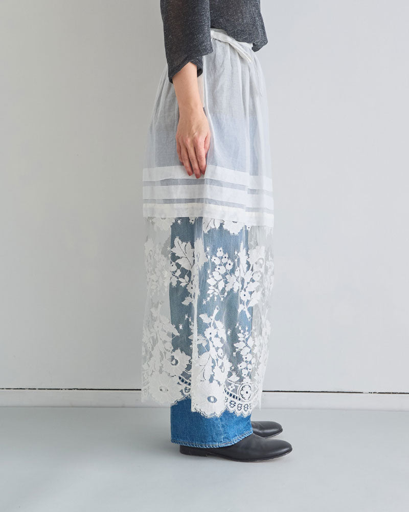 leaver lace lapskirt/Hériter/H1-26-4003