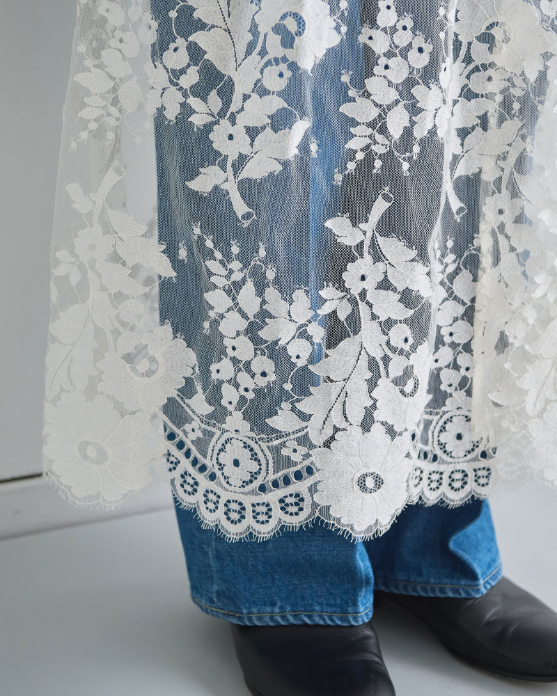 leaver lace lapskirt/Hériter/H1-26-4003