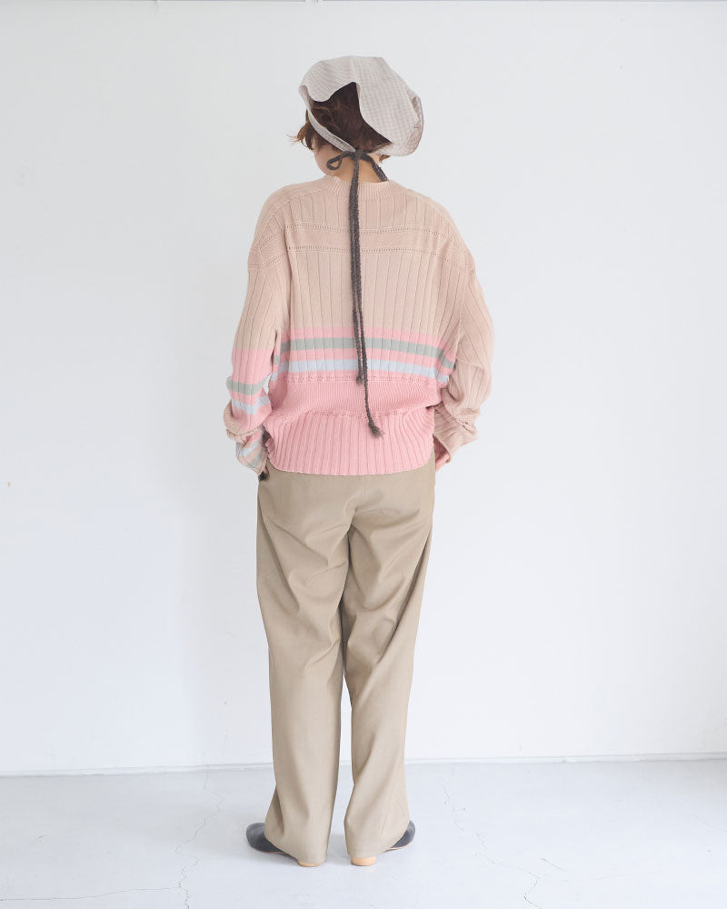 【予約】Cotton Striped Knit Sweater/JöICEADDED /J263KN01